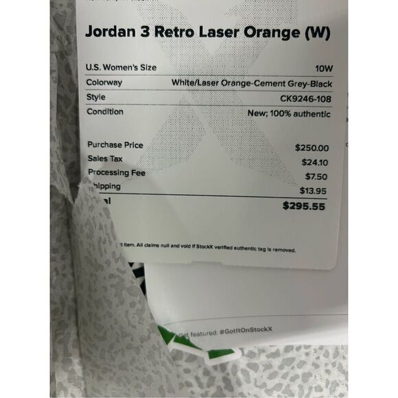 CLEAN OG ALL Size 10w/8.5m Jordan‎ 3 Laser Orange - Picture 9 of 10